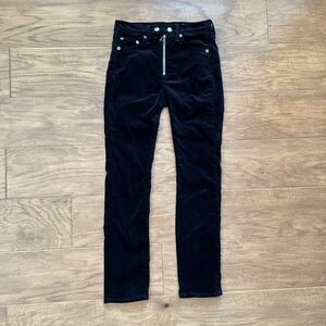 Rag & Bone Jean Women's Size 24 Black Velvet Moto Pant Skinny